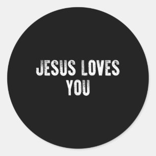 Adesivo Redondo Jesus Te Ama A Fé Religiosa Cristã Para Os Homens