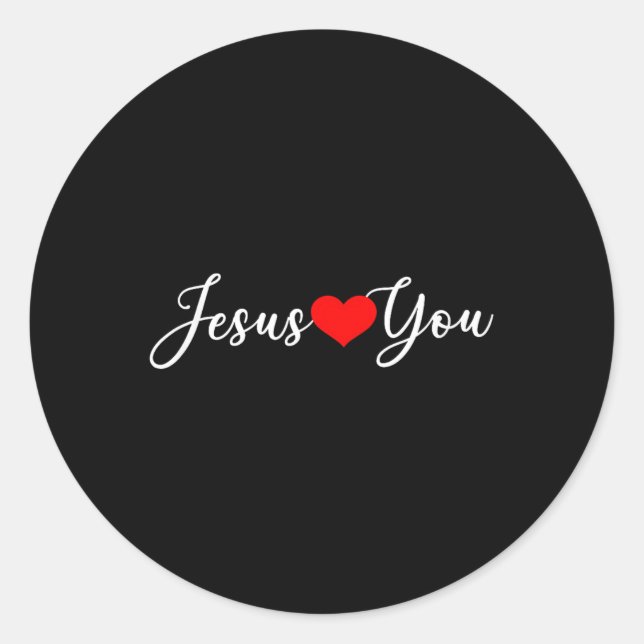Adesivo Redondo Jesus te ama - Cristão (Frente)