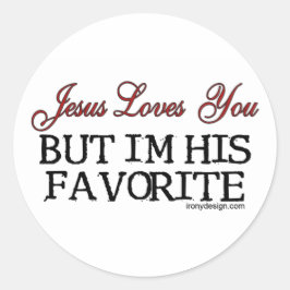 Adesivo Redondo Jesus Te Ama Favorito