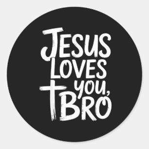 Adesivo Redondo Jesus Te Ama Irmão Cristão Religioso
