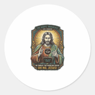 Adesivo Redondo Jesus Tela Preta Cobertura de Webcam Esquecida Vir