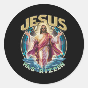 Adesivo Redondo Jesus Tem Páscoa Rizzen, domingo, Veste Design Eng