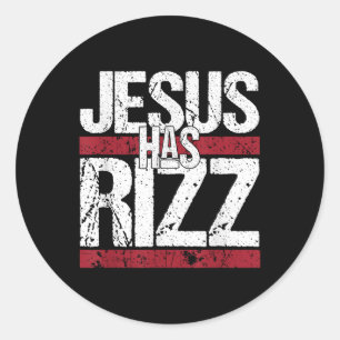 Adesivo Redondo Jesus Tem Rizz Simples Fé Cristã Crença Deus