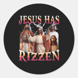Adesivo Redondo Jesus Tem Rizzen Christian Meme Novelty Jesu