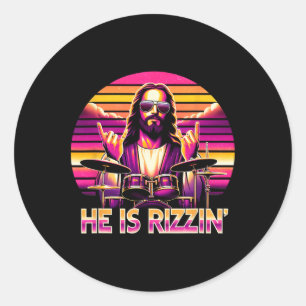 Adesivo Redondo Jesus Tem Rizzen Ele É Engraçado Cristão E