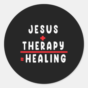 Adesivo Redondo Jesus Terapia Curando Saúde Mental Tee Christian