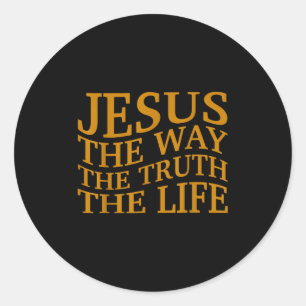 Adesivo Redondo Jesus The Way-true life Christian Toddler Deus Bro
