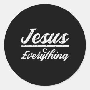 Adesivo Redondo Jesus tudo Deus religião católica cristã F