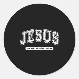 Adesivo Redondo Jesus Vintage O Caminho A Verdade A Vida Design