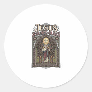 Adesivo Redondo Jesus Vitral Jesus Vitral Catedral