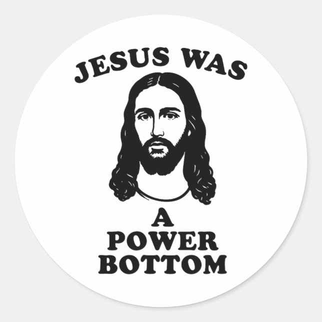Adesivo Redondo Jesus Was A Power Bottom Funny Pride Christmas Gag (Frente)