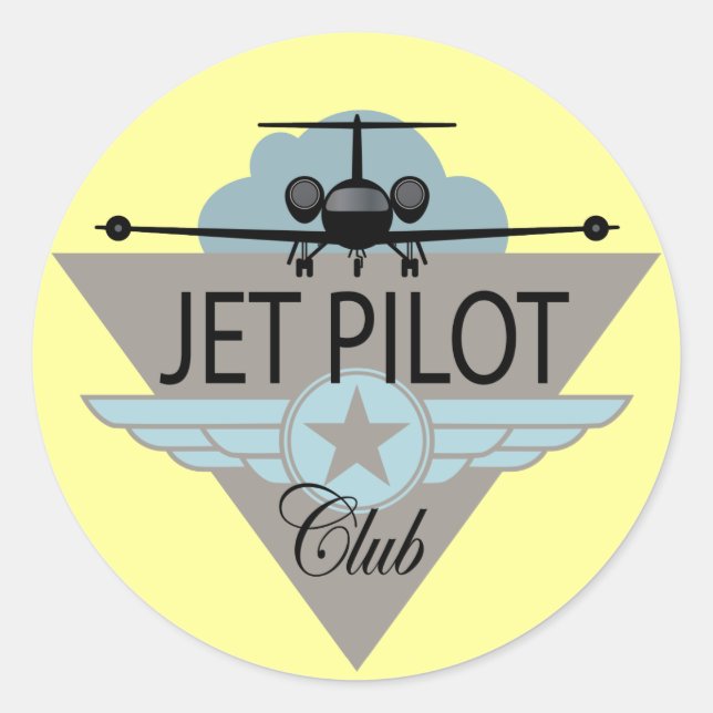 Adesivo Redondo Jet Pilot Club (Frente)