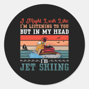 Adesivo Redondo Jet Ski Posso Parecer Jet Skiing Water Sport Jetsk