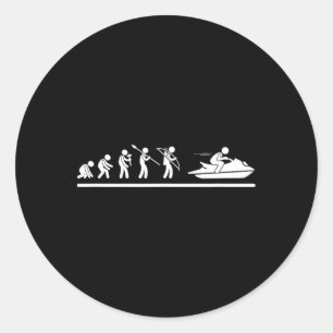 Adesivo Redondo Jet Skiing Evolution Men Mulheres Engraçadas Jet S