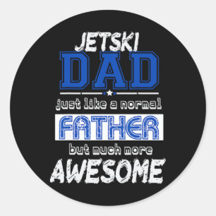 Adesivo Redondo Jetski Jet Ski Esqui Pai Esportes Aquáticos Engraç