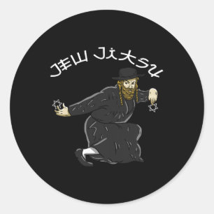 Adesivo Redondo Jew Jitsu Karate Funny Hanukkah Jiu Jitsu Martial