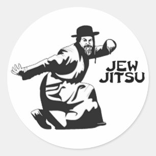 Adesivo Redondo Jew Jitsu Sticker   Presentes do Bar judeu Mitzvah
