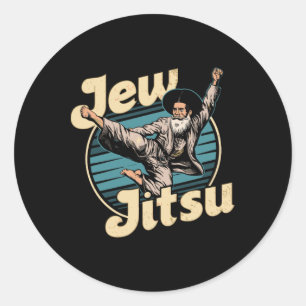 Adesivo Redondo Jew Karate Jitsu Hanukkah Jiu Jitsu Artes Marciais