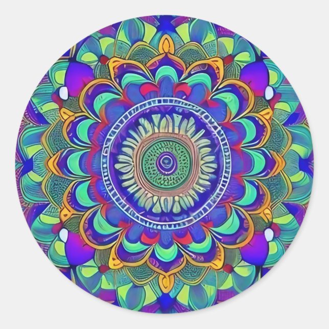 Adesivo Redondo Jewel Mandala (Frente)