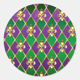 Adesivo Redondo Jewelry Background Mardi Gras