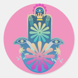 Adesivo Redondo Jewish Hamsa, Stickers