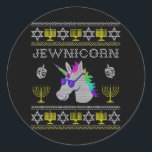 Adesivo Redondo Jewnicorn Funny Judeu Unicorn Hanukkah Chanukah<br><div class="desc">Jewnicorn Funny Judeu Unicorn Hanukkah Chanukah</div>