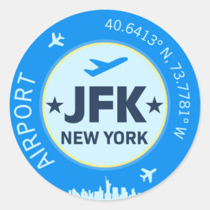 Adesivo Redondo JFK de Nova York