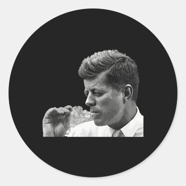Adesivo Redondo Jfk John F Kennedy Cigar Smoker (Frente)