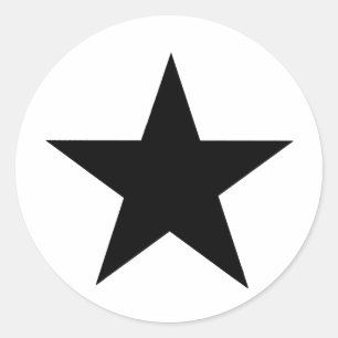 Adesivo Redondo jGibney preto da estrela os presentes de Zazzle do