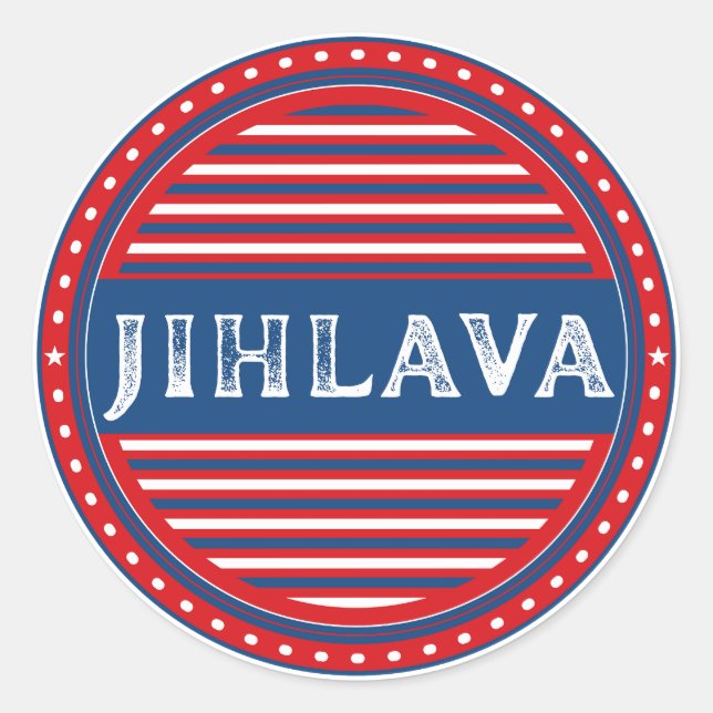 Adesivo Redondo Jihlava City Pride Emblem – Czech Identity (Frente)