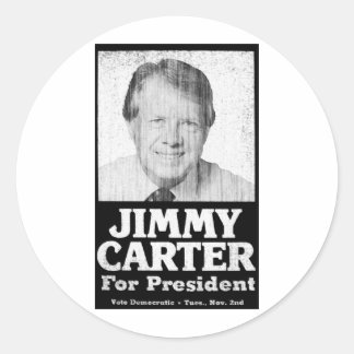 Adesivo Redondo Jimmy Carter Afastou Preto E Branco