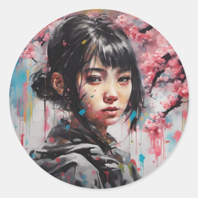 Adesivo Redondo Jing Jing (静 静) (Frente)