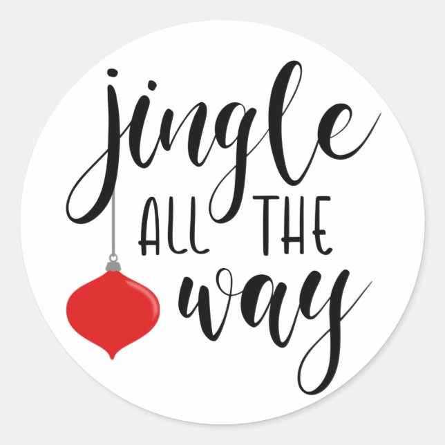 Adesivo Redondo Jingle All Way Christmas Round Stickers (Frente)