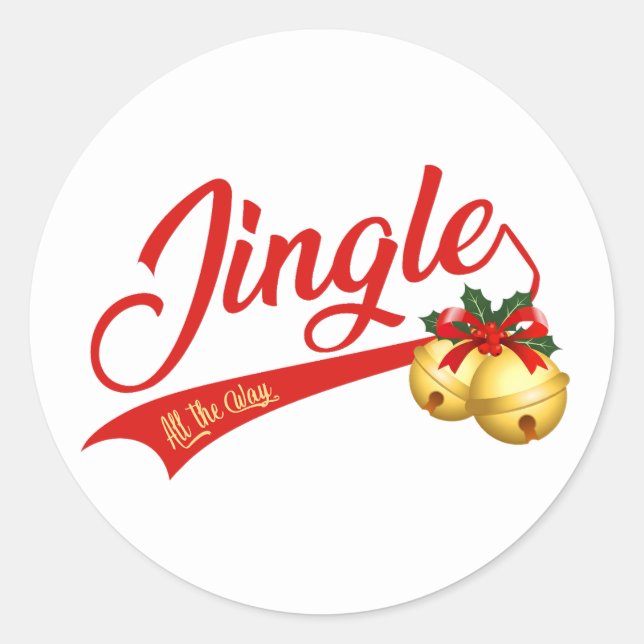 Adesivo Redondo Jingle Bells All the Way (Frente)