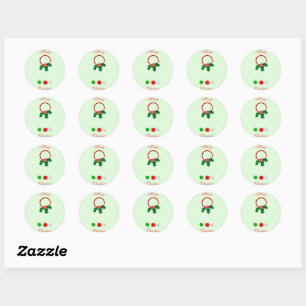 Adesivo Redondo Jingle Bells Wreath Envelope Seals