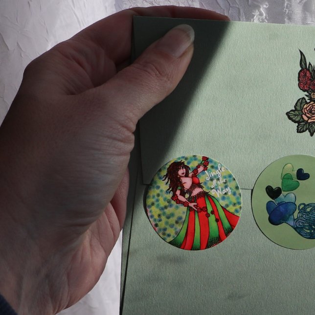 Adesivo Redondo Jingle em todas as placas de dança da Belly (Criador carregado)