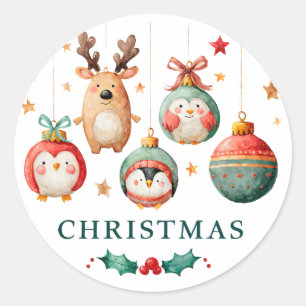 Adesivo Redondo Jingle Joy Ornament Parade