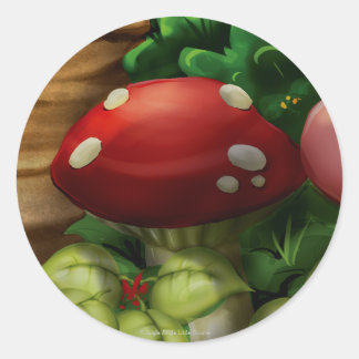 Adesivo Redondo Jingle Little Gnome Mushroom Stickers