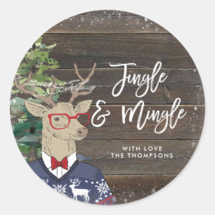 Adesivo Redondo jingle mingle christmas