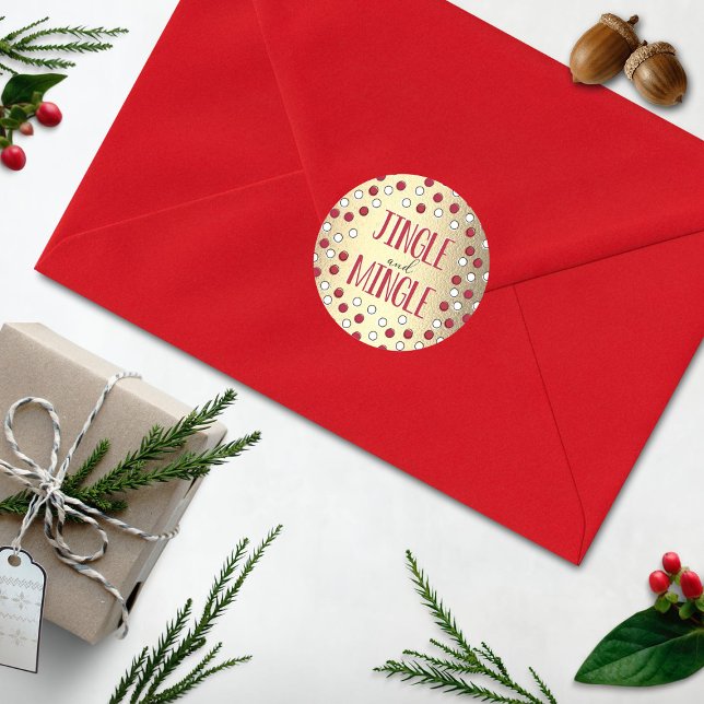 Adesivo Redondo Jingle & Mingle Modern Holiday Party (Criador carregado)