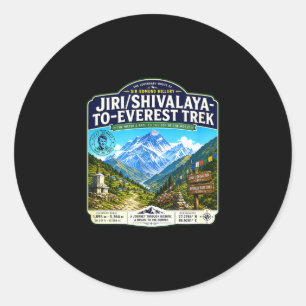 Adesivo Redondo Jiri shivalaya para trekking everest montanha vint
