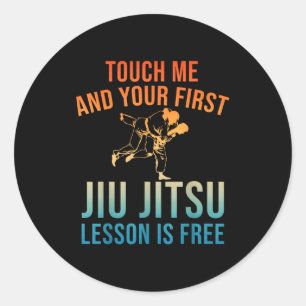 Adesivo Redondo Jiu Jitsu Arte Para Homens Mulheres Jujitsu Brasil
