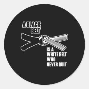 Adesivo Redondo Jiu Jitsu Black Belt Mma Karate Brasil Bjj Trai