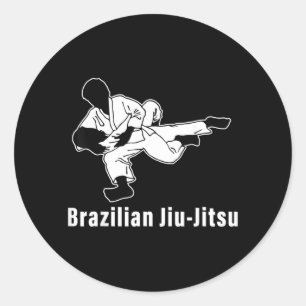 Adesivo Redondo Jiu-Jitsu Brasileiro BJJ Grappling Luta no Chão