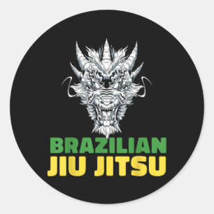 Adesivo Redondo Jiu Jitsu Brasileiro de Grappling - MMA BJJ Dragão