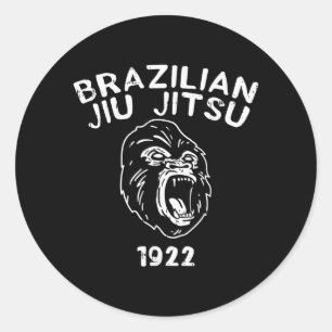 Adesivo Redondo Jiu Jitsu Brasileiro Gorila BJJ Artes Marciais