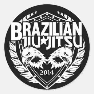 Adesivo Redondo Jiu-Jitsu brasileiro personalizável
