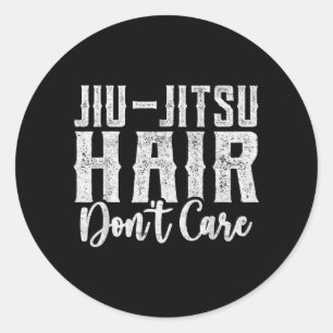 Adesivo Redondo Jiu Jitsu Cabelo Não Liga Engraçado BJJ Brasileiro
