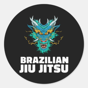 Adesivo Redondo Jiu Jitsu Dragão Brazilian Jiu Jitsu MMA Grappling