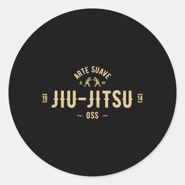 Adesivo Redondo Jiu Jitsu E Suave Oss Bjj (Frente)